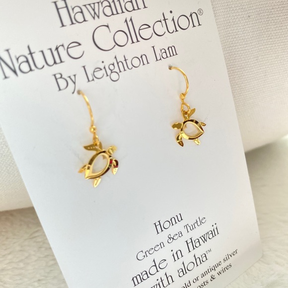 Hawaiian nature Collection Turtle earrings BRAND NEW minimalist modern design - Picture 3 of 3